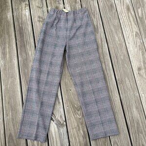 Vintage Alfred Dunner NWT DeadStock High waist black red plaid trouser pants 10
